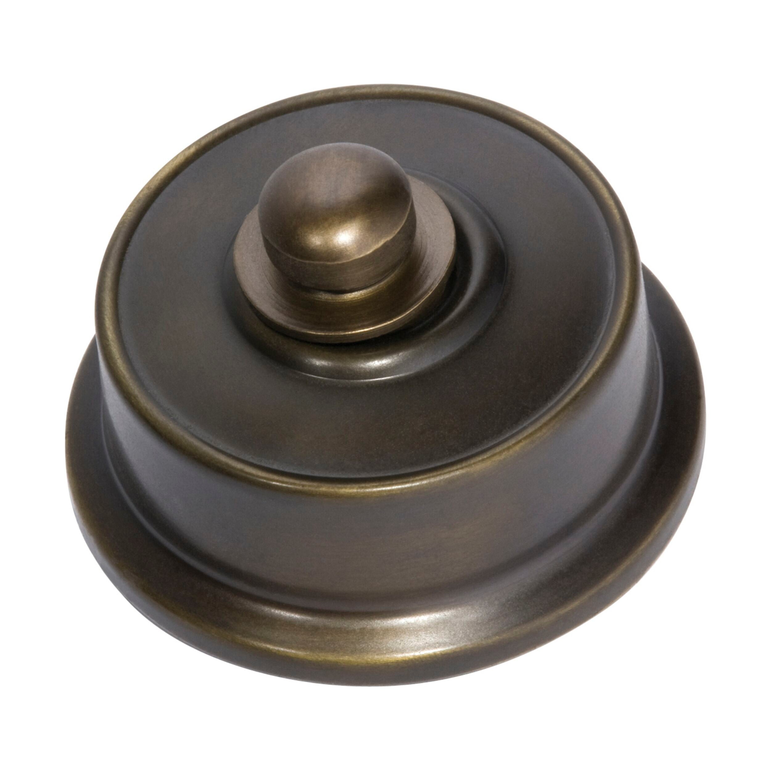 5561/250 LED Dimmer Switch - 250W Capacity, Antique Brass Finish, D62xP38mm Size - Perfect for Vintage Home Decor and Smart Lighting Control