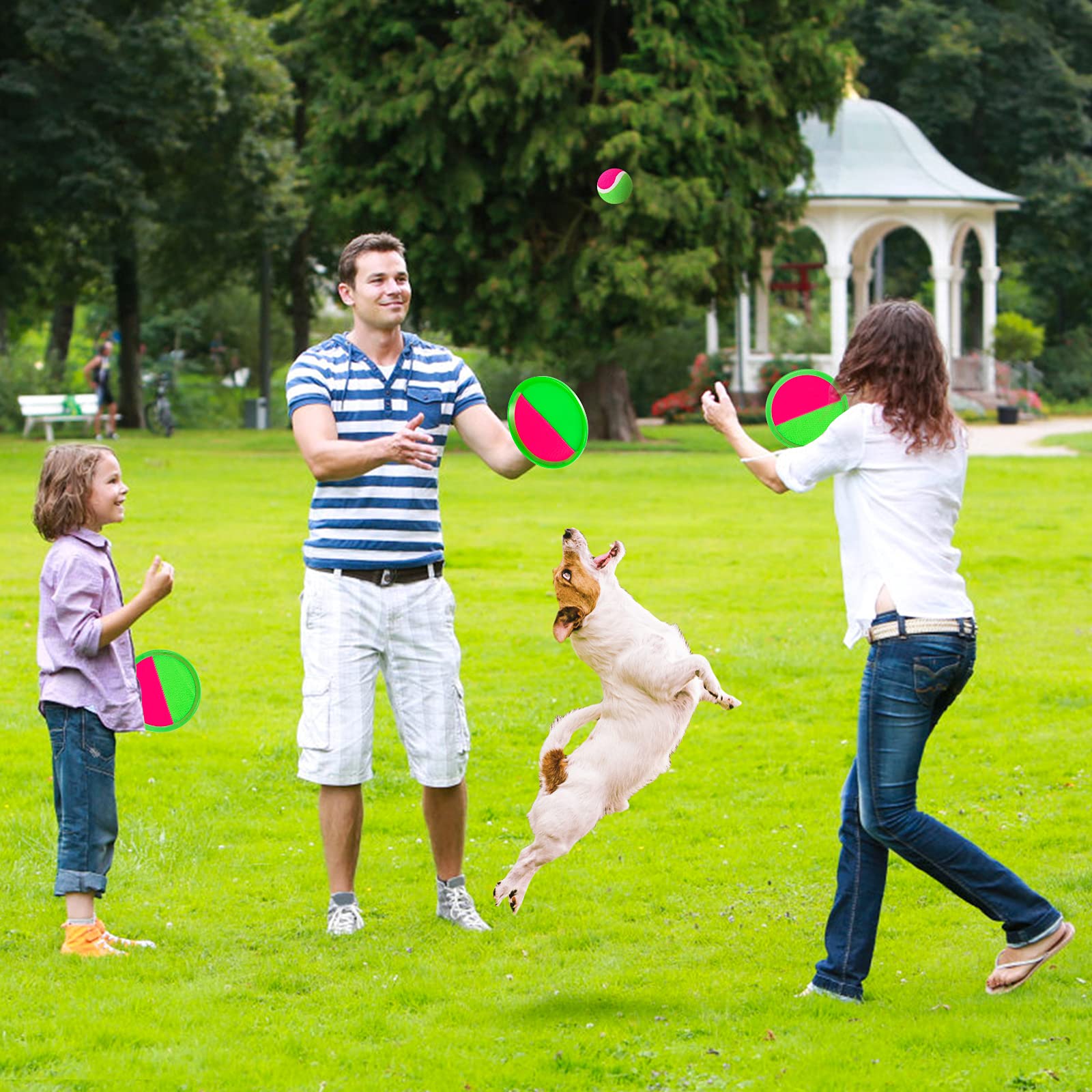 Best Outdoor Toys for Kids Ages 4-8 - Toss and Catch Ball Set with 6 Paddles & 3 Balls | Fun Yard Games for Kids, Family & Adults | Perfect Birthday Gift for 3-8 Year Old Boys & Girls | Great for Backyard Play, Picnics & Beach Activities