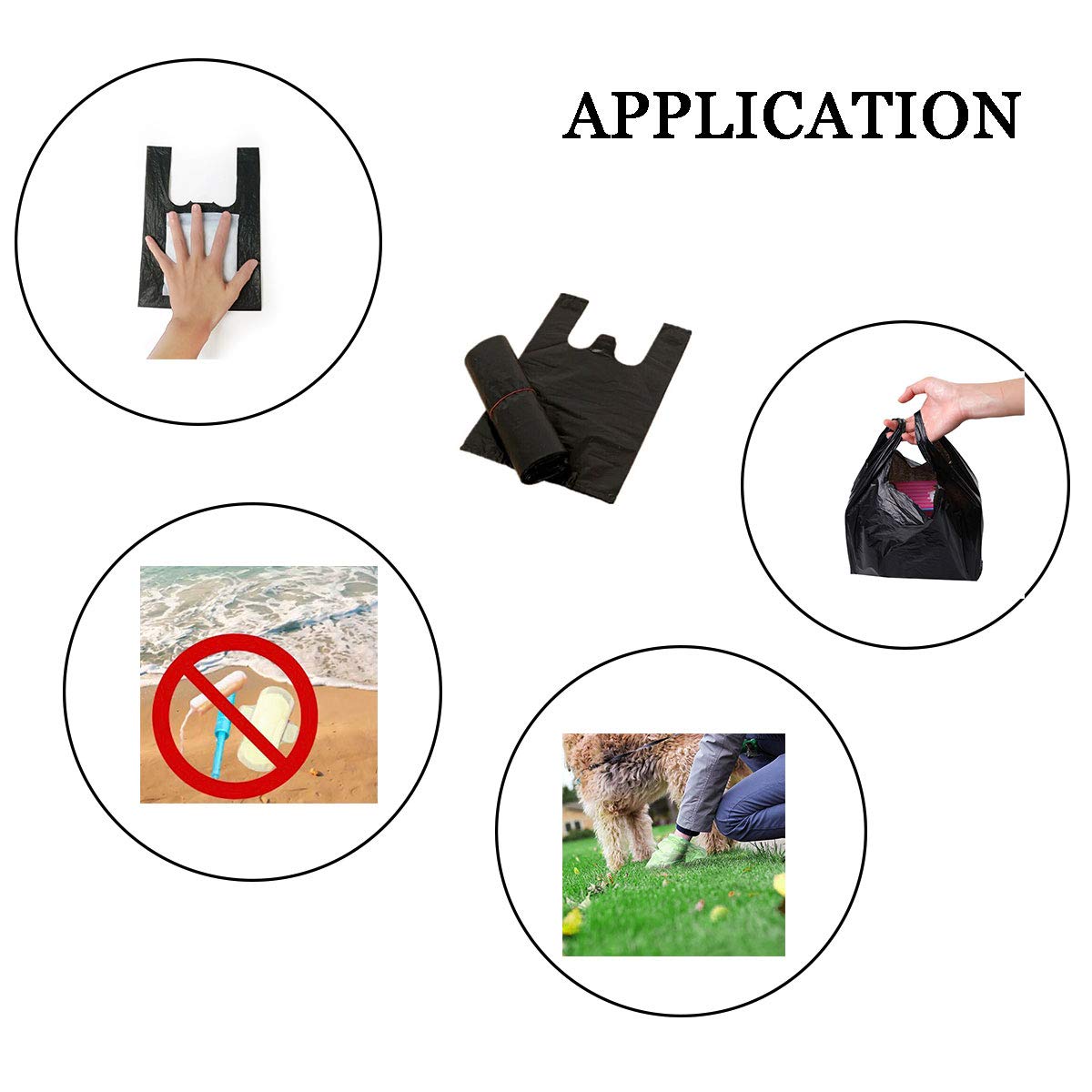 Sanitary Napkin Disposal Bags - 300 Count Small Black Plastic Trash Bags with Handles for Tampons & Feminine Hygiene Products | Discreet & Odor-Controlling | Perfect for Travel, Home, Office & Public Restrooms