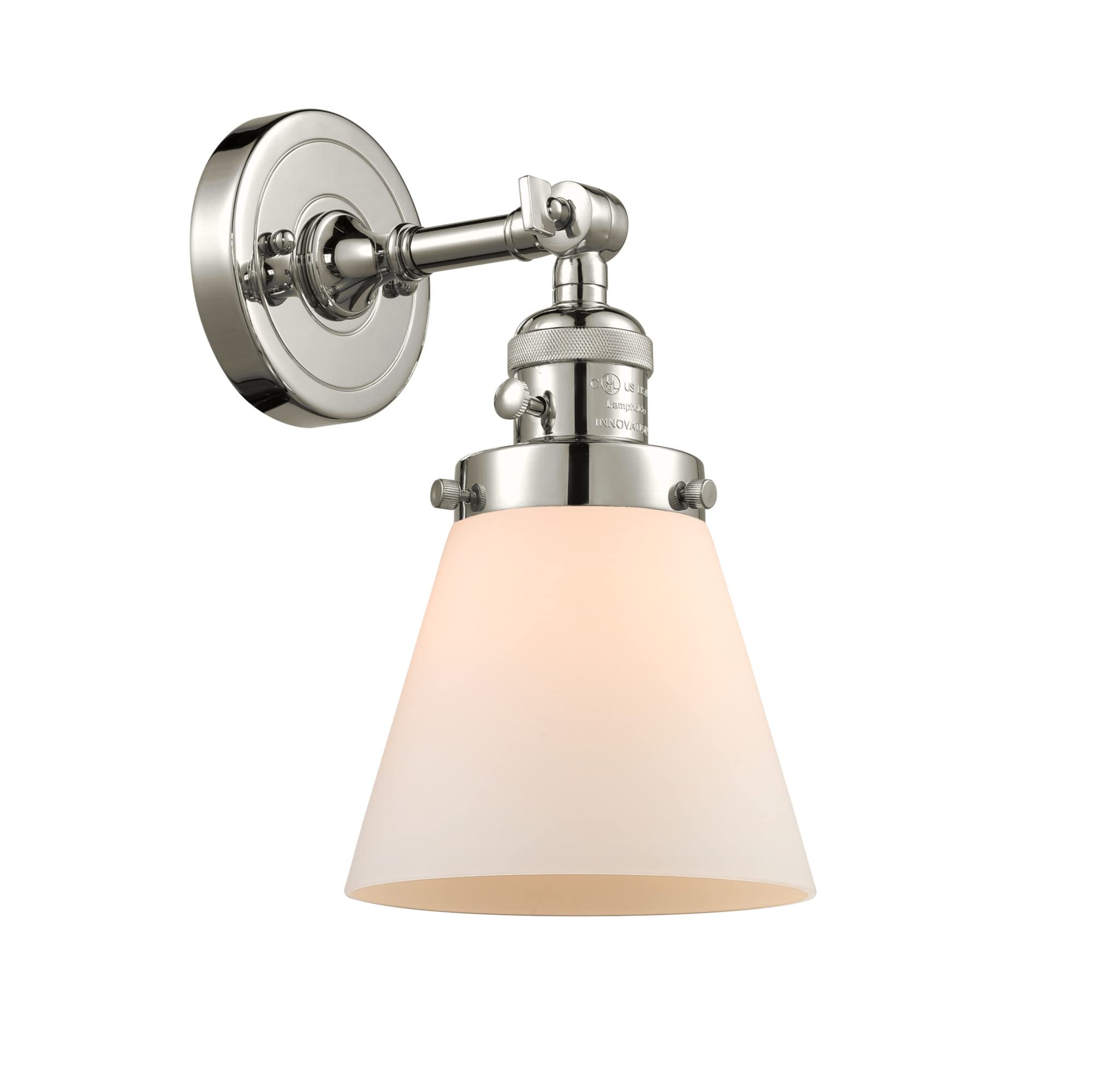 Innovations 203SW-PN-G61 1 Light Wall Sconce with High-Low-Off Switch in Polished Nickel Finish - Perfect for Bedroom, Hallway, and Entryway Lighting