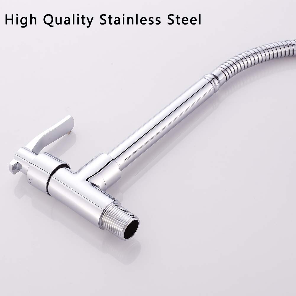 1-Handle Chrome Kitchen Sink Faucet with Single Hole Wall Mount - Perfect for Modern Homes & Small Spaces