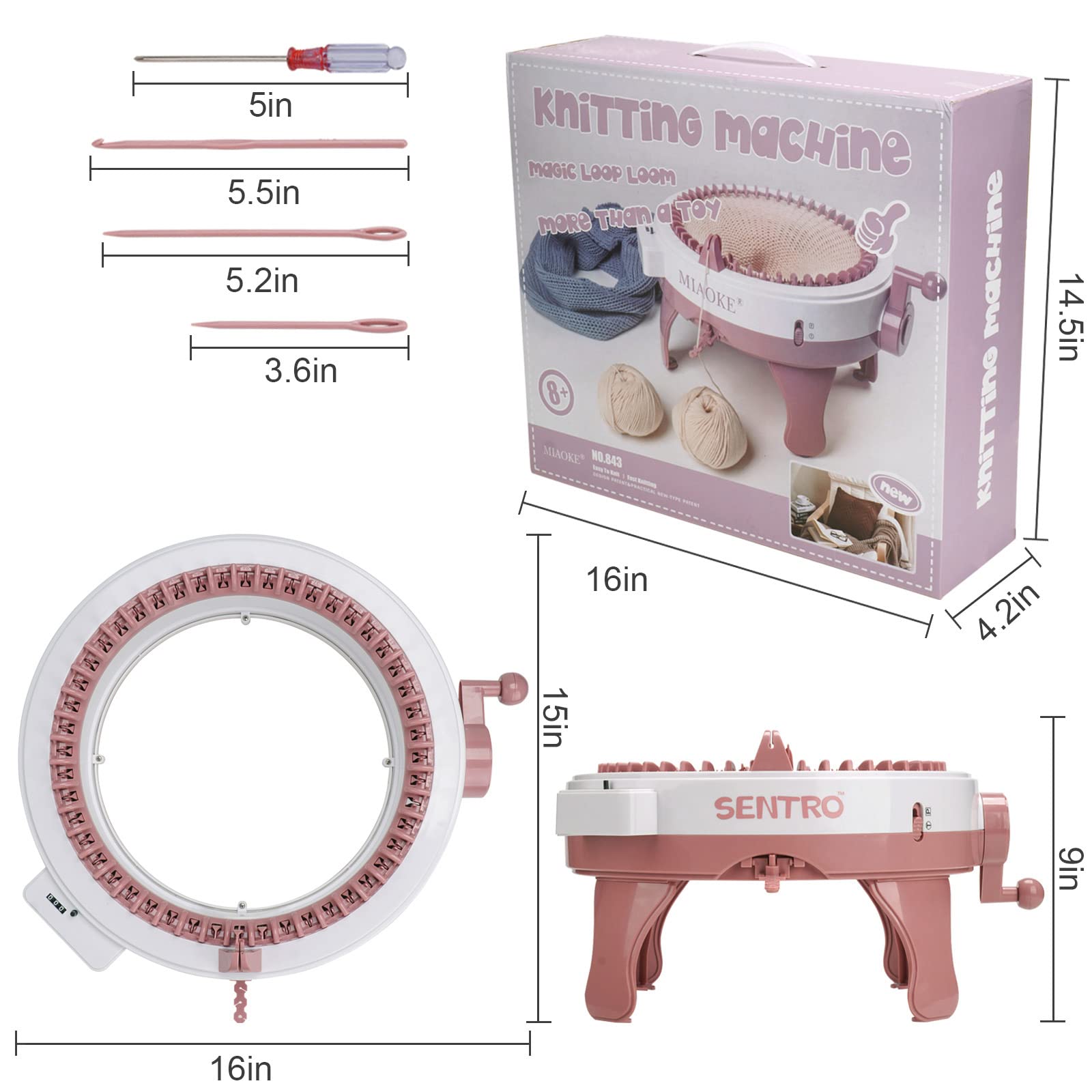 SENTRO 48 Needle Knitting Machine - Dual Mode DIY Braid Maker for Adults & Kids | Portable Knitting Device for Home, Living Room, Patio & Crafts | Perfect Gift for Knitting Enthusiasts (Model A48)