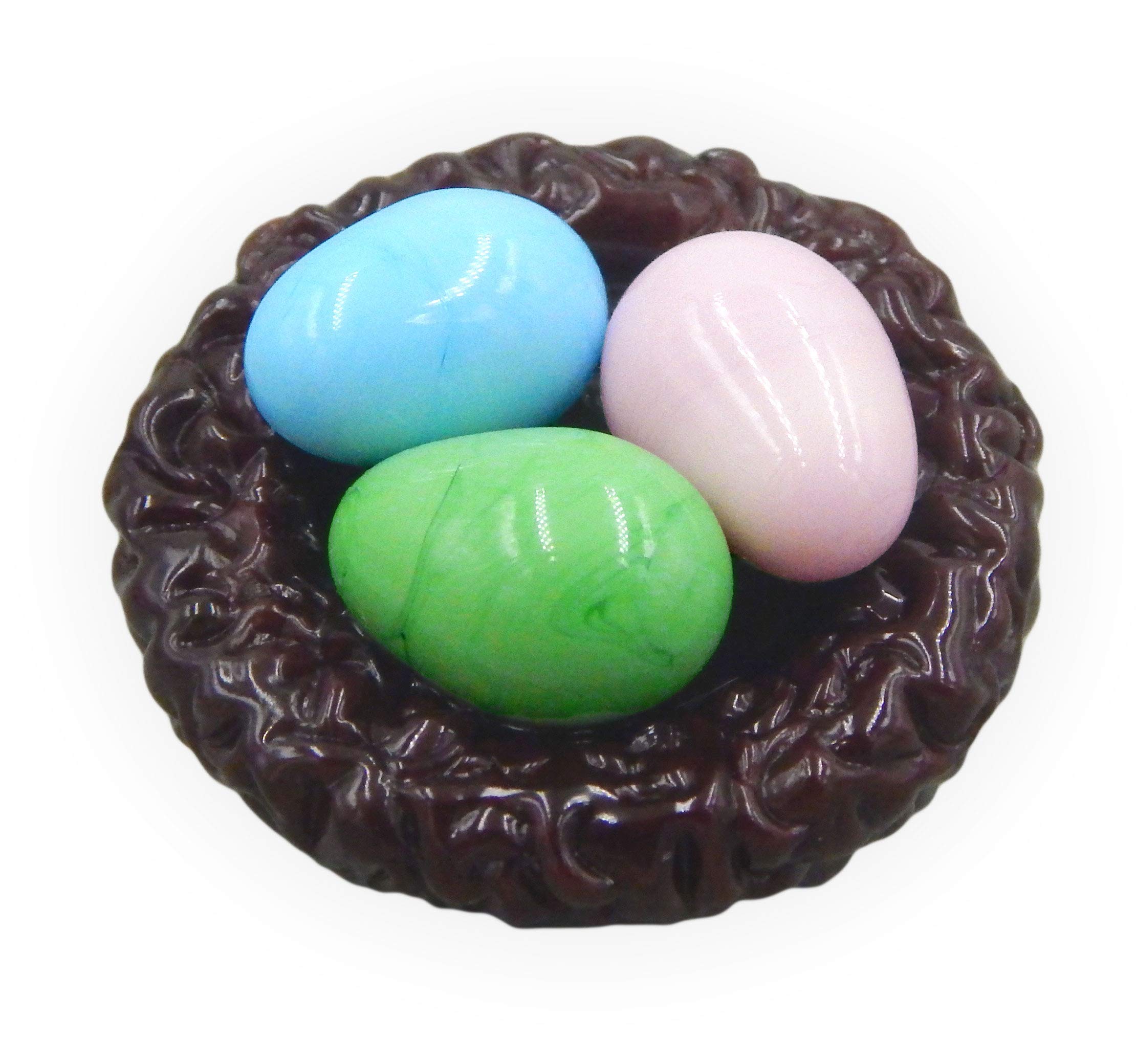 Handmade Art Glass Bird Nest with Eggs - Easter Home Decor, Spring Table Centerpiece, Gift for Mom & Nature Lovers - Perfect for Easter Basket Fillers, Mantel Displays & Seasonal Tablescapes