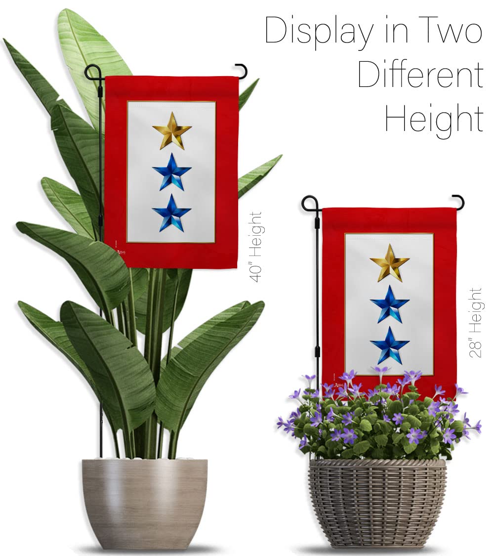 US Military Garden Flag - Double-Sided 13x18.5in with Stand for Yard Decor