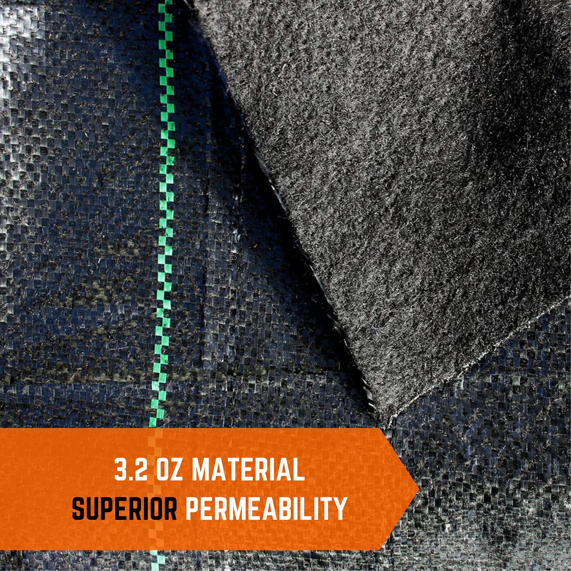 Premium 3.2oz Heavy Duty Commercial Grade Landscape Fabric - 12' x 300' Woven Weed Barrier for Gardening, Farming & Agriculture - Durable Ground Cover for Weed Control, Erosion Prevention & Moisture Retention