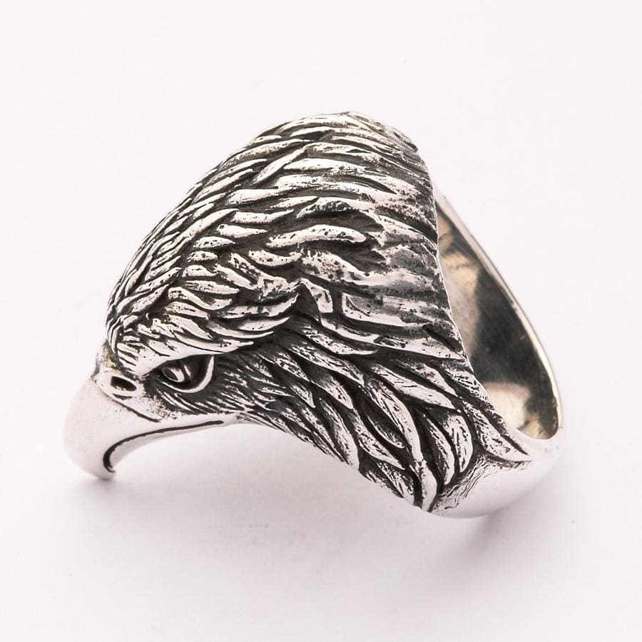 Harley Eagle Head Biker Ring - Sterling Silver Men's Jewelry for Motorcycle Riders - Perfect for Biker Gifts, Motorcycle Events & Everyday Wear