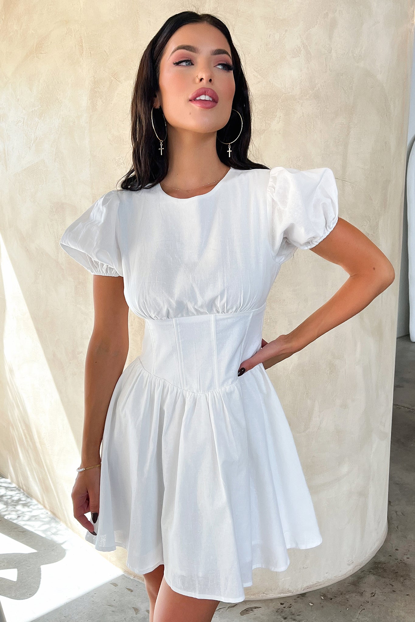 Jordyn Dress in White - Elegant Women's Summer Dress for Casual Outings, Beach Vacations & Date Nights