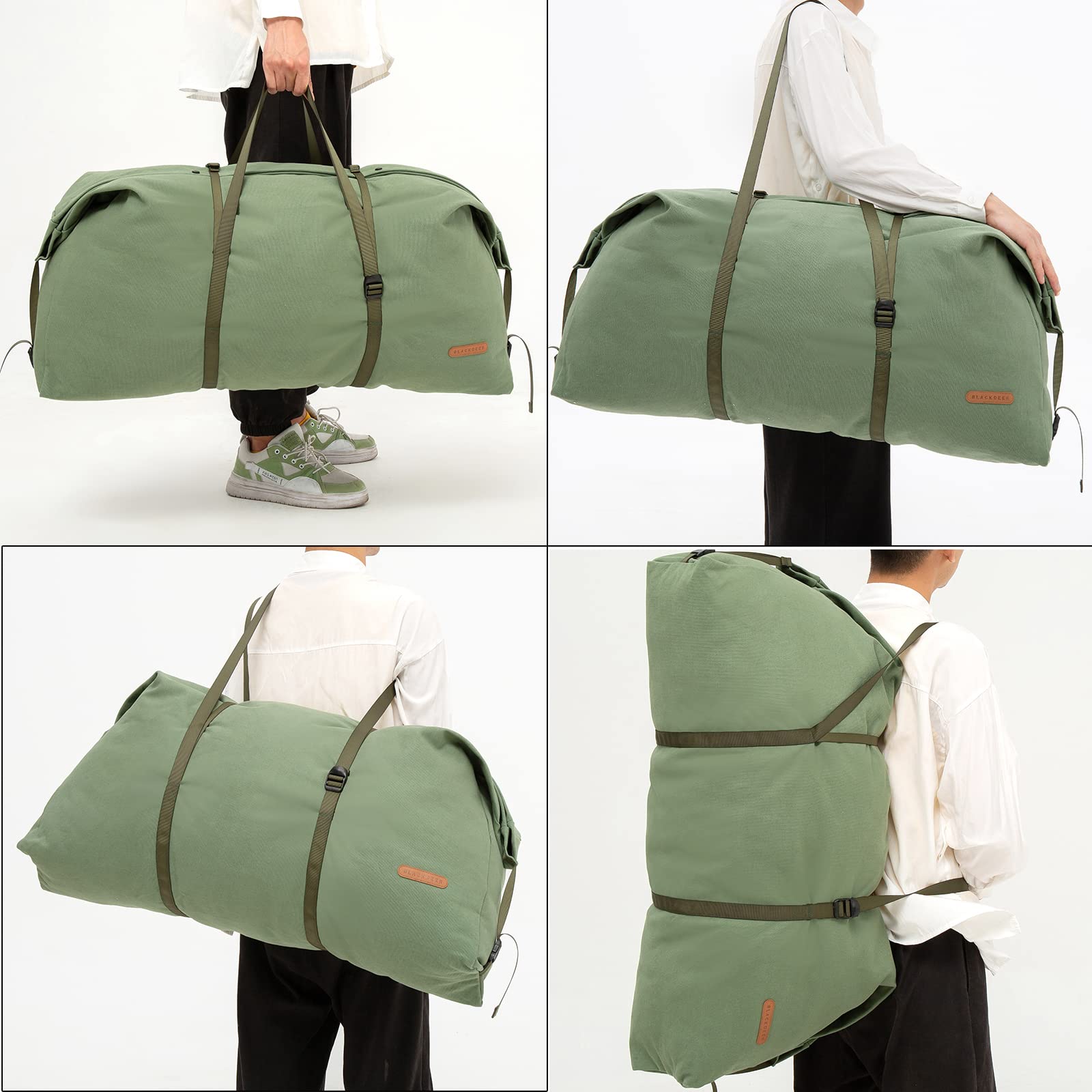 BLACKDEER Canvas Duffle Bag for Travel - Large Foldable Military Tactical Duffel Bag for Men & Women | Waterproof Storage Luggage with High Capacity | Perfect for Camping, Hiking, Gym & Outdoor Adventures