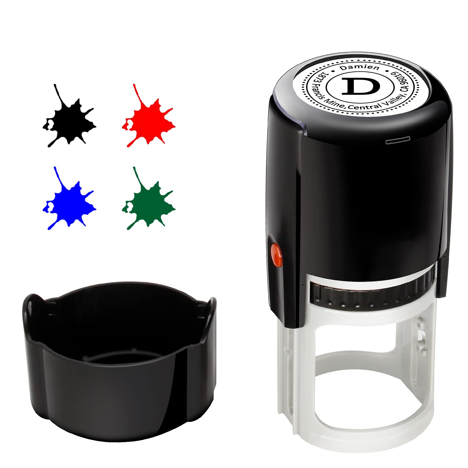 Custom Self-Inking Stamp - Personalized Round Address Stamp (1-5/8