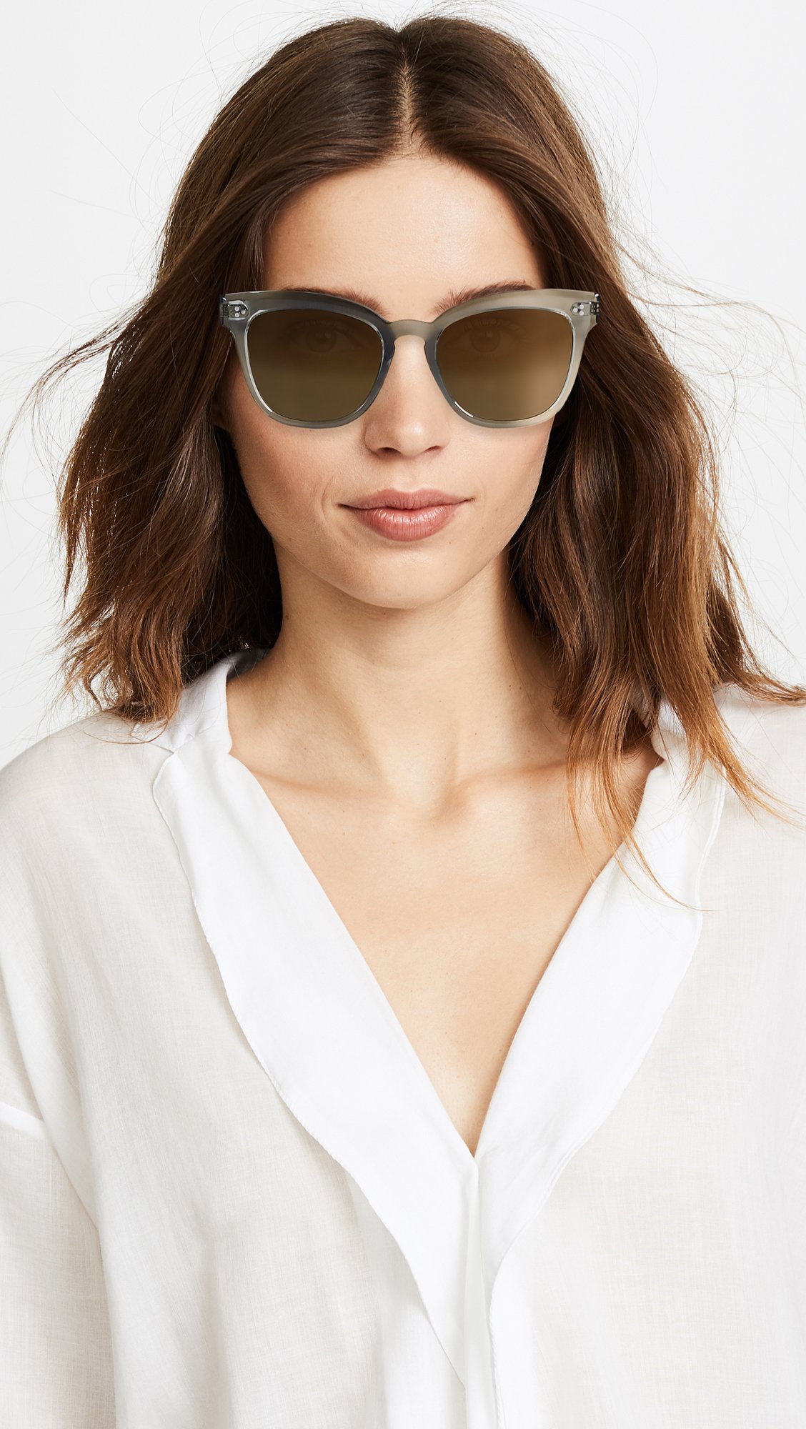 Oliver Peoples Marianela Sunglasses for Women - Washed Sage/Graphite Gold Frame - UV Protection Fashion Shades - Perfect for Beach, Driving & Outdoor Activities