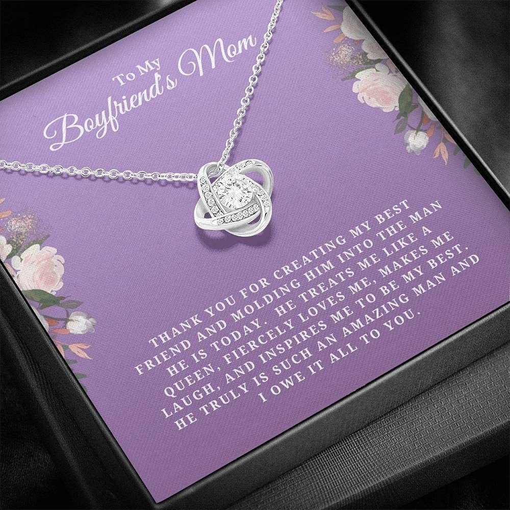 Boyfriend's Mom Necklace - Unique Mother's Day & Birthday Gift for Boyfriend's Mother - Personalized Jewelry with Message Card - Perfect for Anniversaries, Holidays & Special Occasions