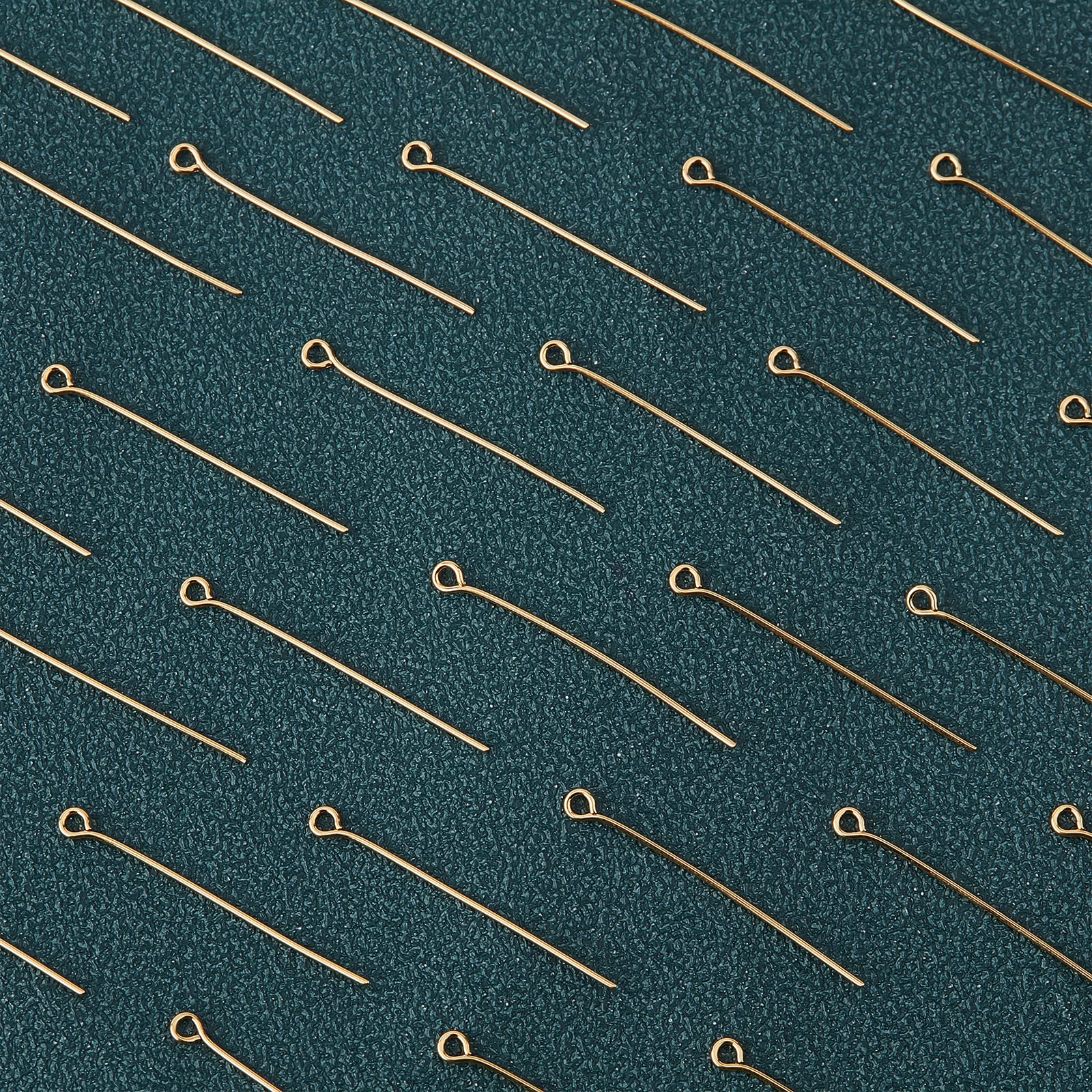 200Pcs 18K Gold Plated Brass Jewelry Eye Pins - Open Loop Head Pins for DIY Charm Beads, Necklace & Bracelet Making - Perfect for Crafting, Jewelry Repair and Gift Projects