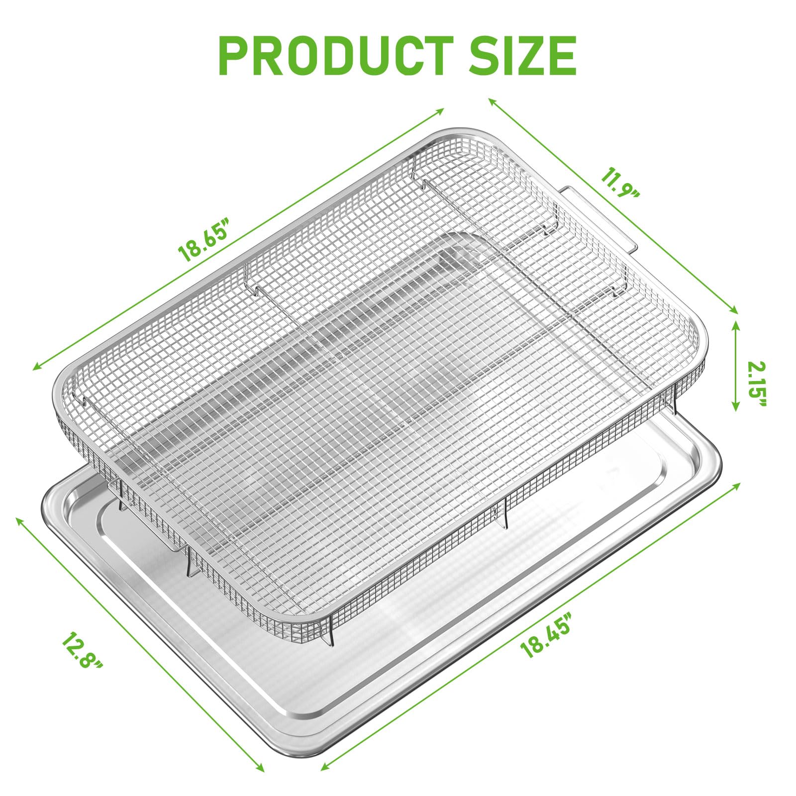 Extra Large Air Fryer Basket and Tray Set - 18.65