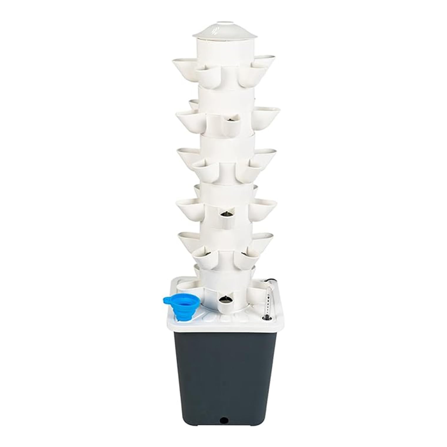 Hydroponic Tower Garden Growing System - 30 Pods Indoor Vertical Planter with Pump for Herbs, Fruits, Vegetables | Smart Gardening Kit for Home, Kitchen, Balcony | Perfect for Urban Farming & Organic Lovers (White)