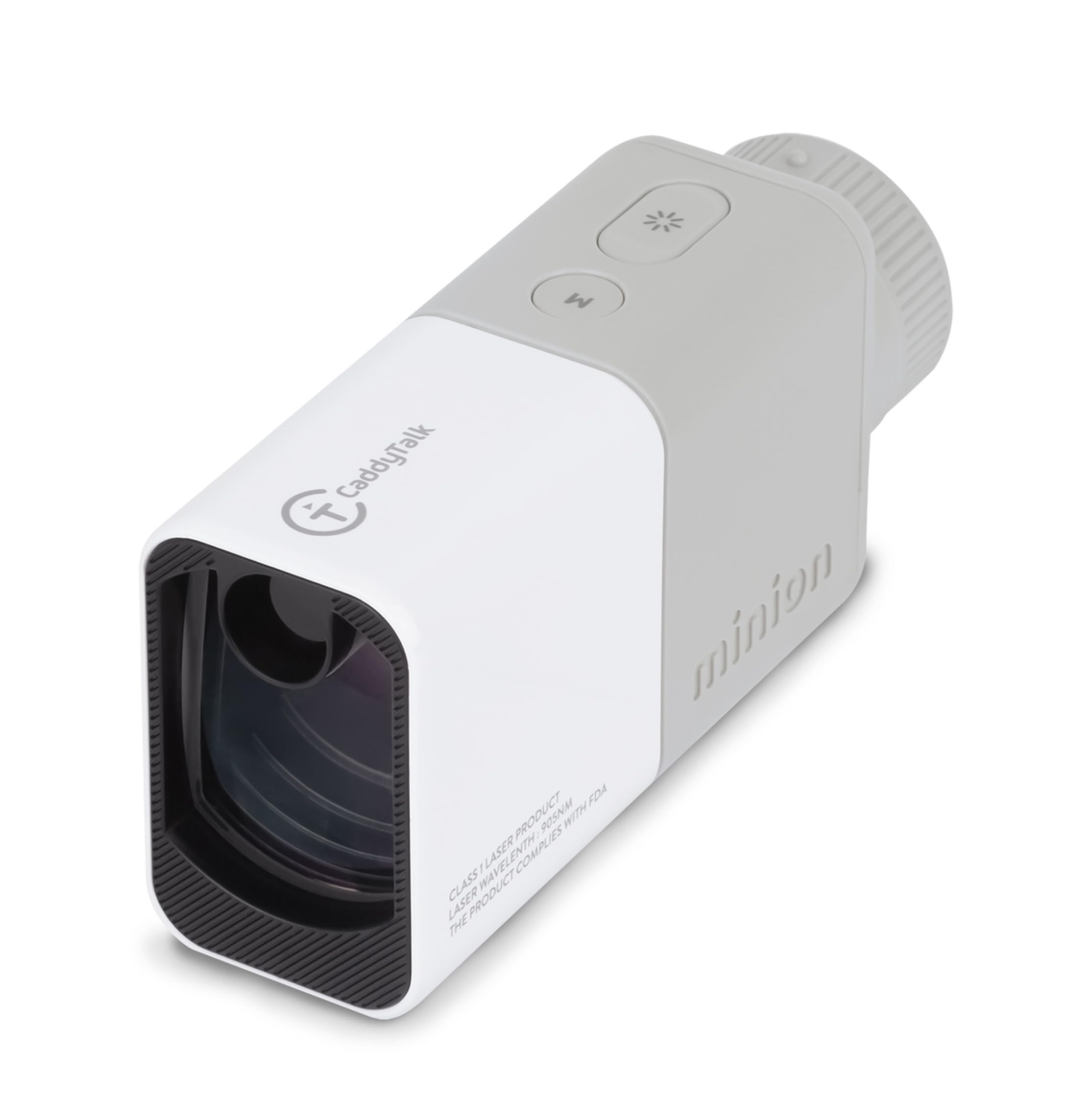 CaddyTalk Minion Golf Rangefinder with M-Slope Technology | 6X Magnification, Pin Finder, 3-700M Range, Water Resistant | 500mAh Rechargeable Battery & Case Included | Perfect Golf Gift for Men & Women (White/Grey) | Ideal for Tournament Play, Practice & Course Navigation
