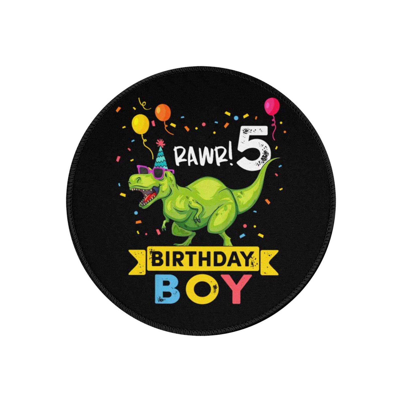 Dinosaur Mouse Pad for Kids - 5th Birthday Gift for Boys, Non-Slip Round Computer Mouse Pad (7.9 Inch, 4 Pack) - Perfect for Gaming, Office & School Use