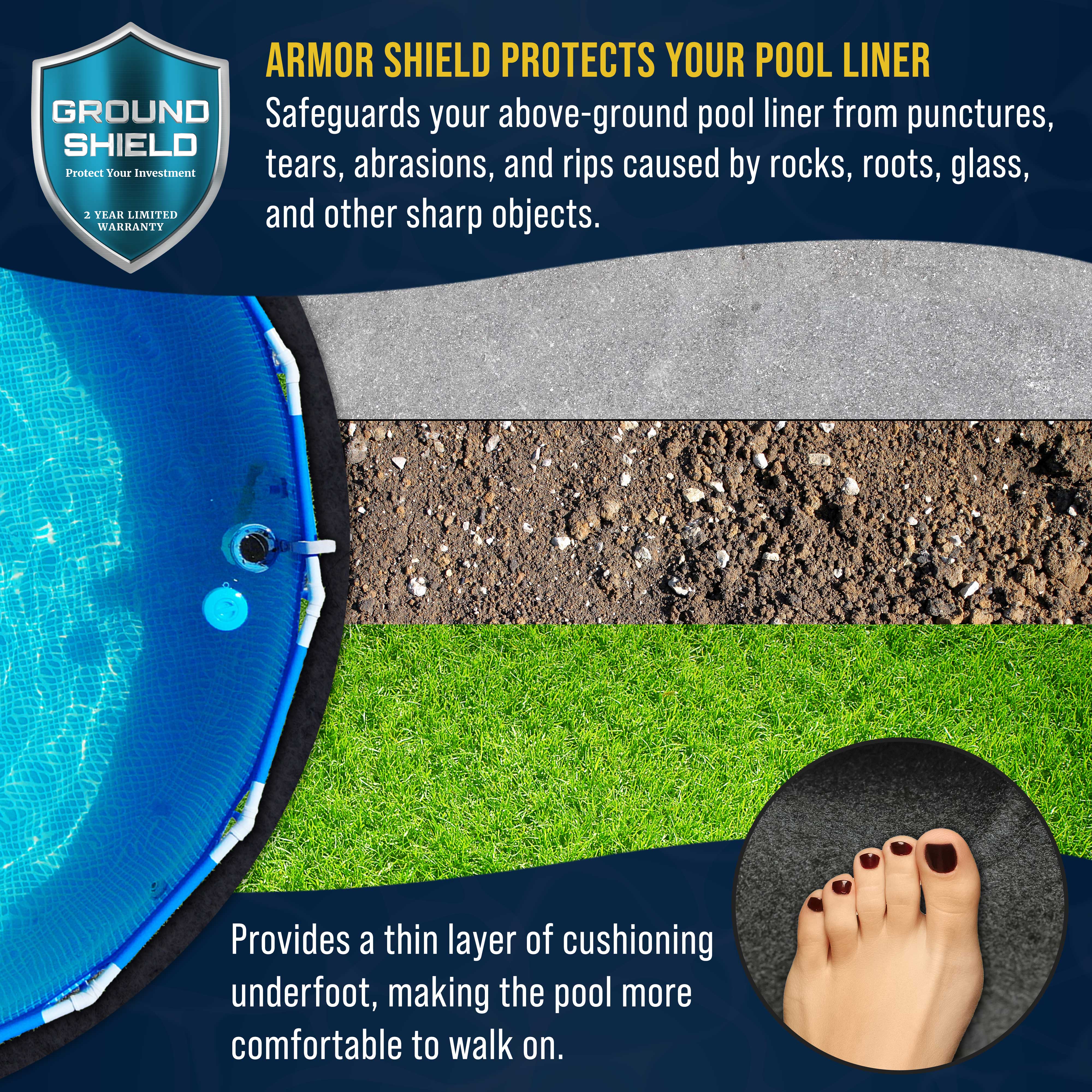 Heavy Duty 30-Foot Round Above Ground Pool Liner Pad - Durable Weed Barrier Fabric for Swimming Pools | Protects Pool Liner from Punctures & Extends Lifespan | Perfect for Backyard, Inground & Outdoor Pool Protection