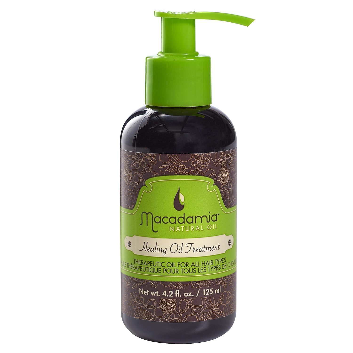 Macadamia Oil Hair Treatment - 4.2 oz Pure Healing Oil for Dry & Damaged Hair - Nourishing & Repairing Hair Care in Glass Bottle - Perfect for Daily Hair Moisturizing & Split Ends Treatment