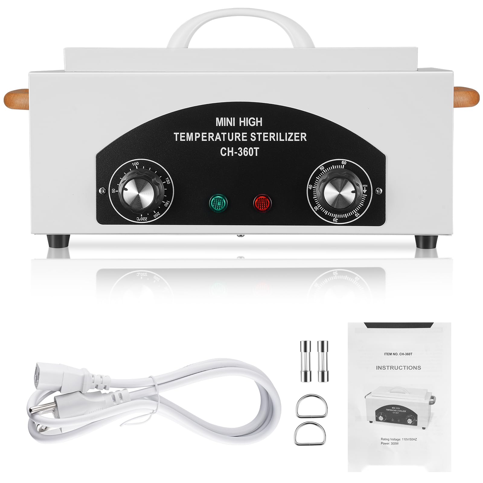110V 300W High Temperature Autoclave Sterilizer Machine - 1.5L Dry Heat Nail & Dental Tool Sterilizer with Handle for Salon & Spa Equipment | Perfect for Metal Tools Disinfection in Beauty Clinics