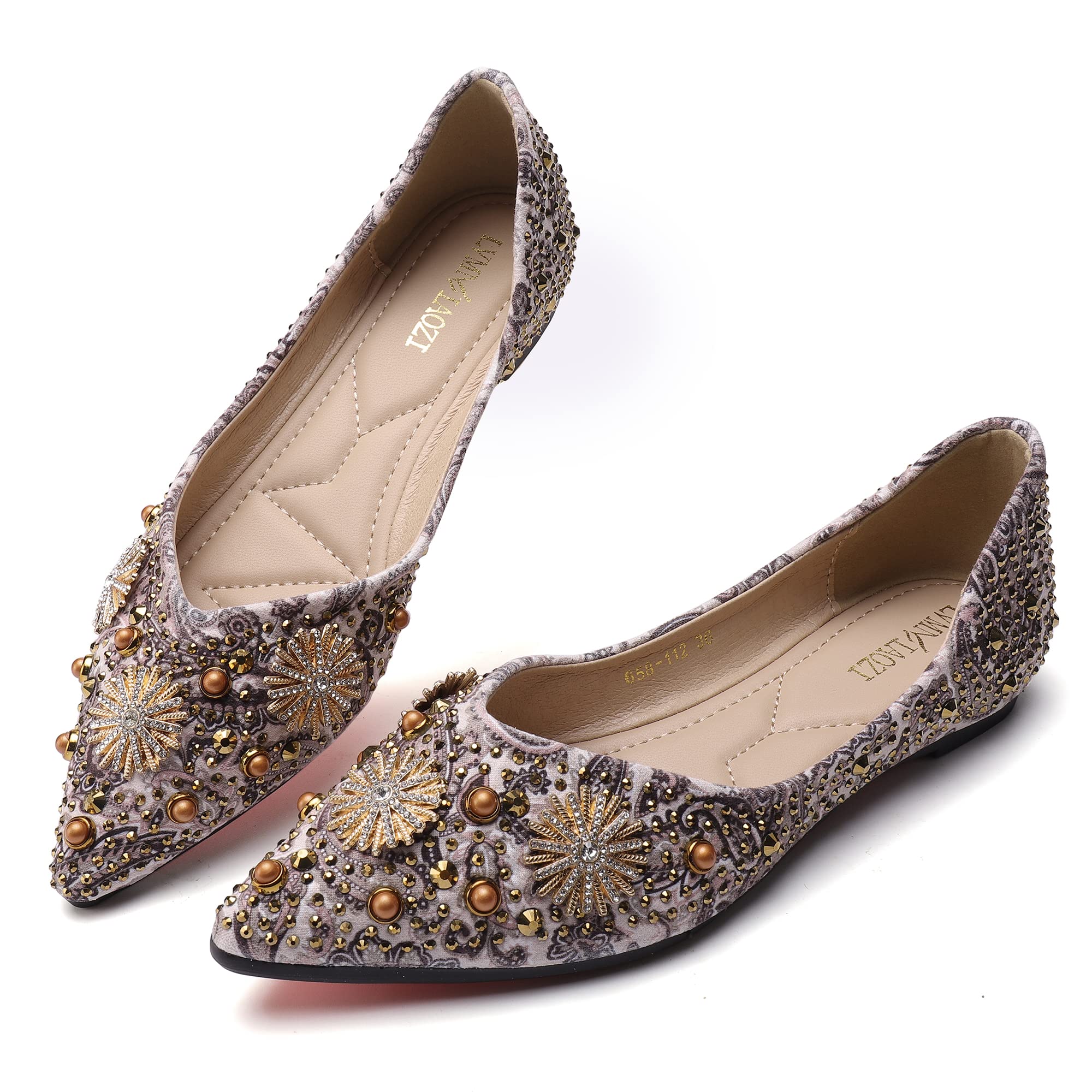 Elegant Women's Pointed Toe Flat Shoes - Comfortable Dressy Slip-On for Wedding, Work & Casual Wear | Perfect for Office, Party & Special Occasions