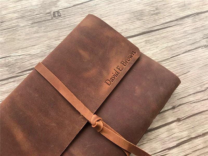 Handmade Leather Baby Memory Book - First Year Keepsake for Newborns, Perfect for Baby Showers, Christenings, and 1st Birthday Gifts