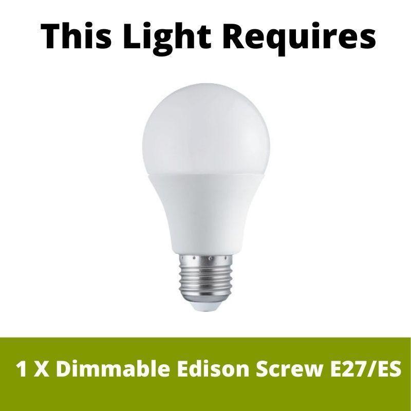 Endon Epalle Chrome & White Cotton Table Lamp - Modern Bedside Lighting for Bedroom, Living Room, and Office Decor
