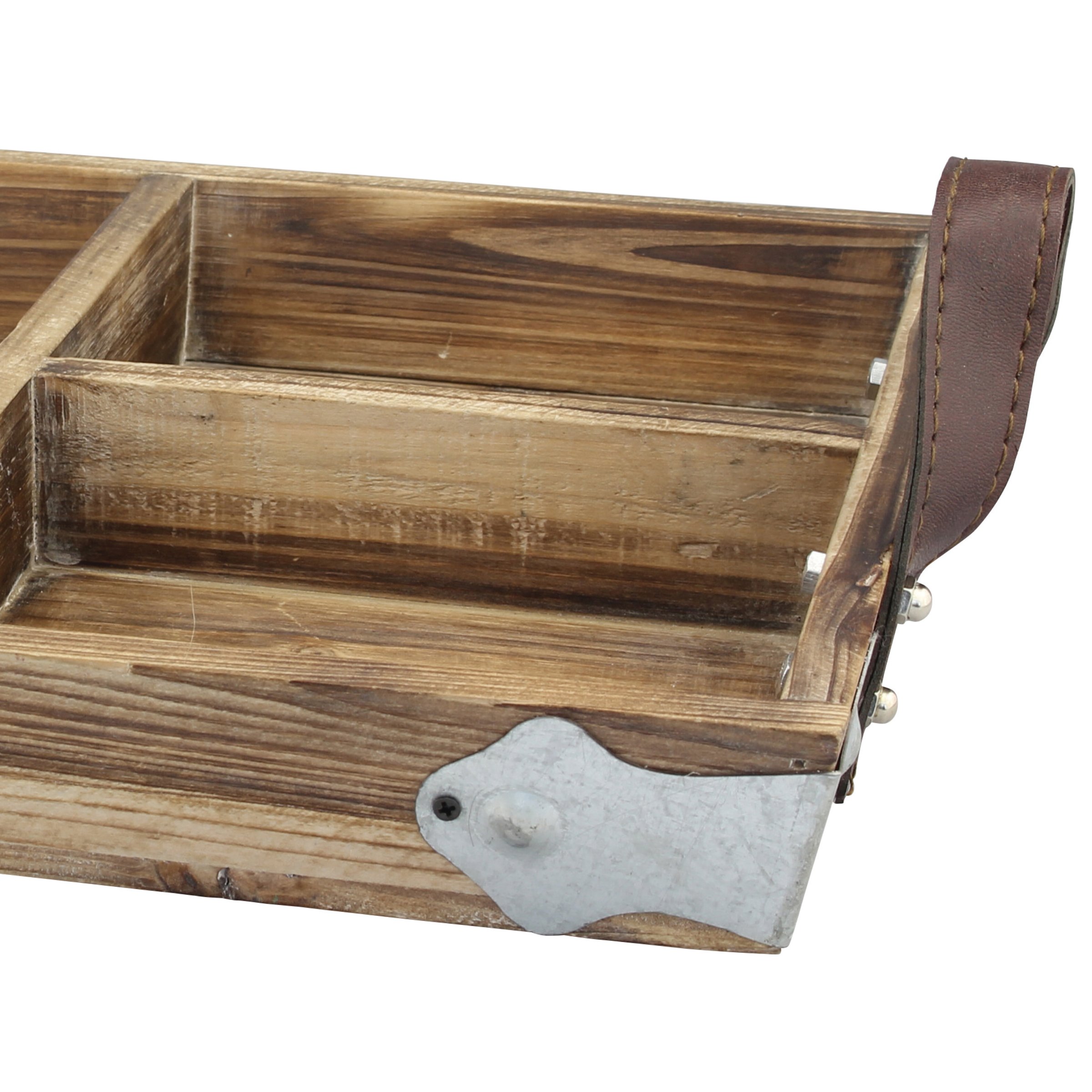 Rustic Wood Serving Tray with Leather Handles - Perfect for Parties & Home Decor