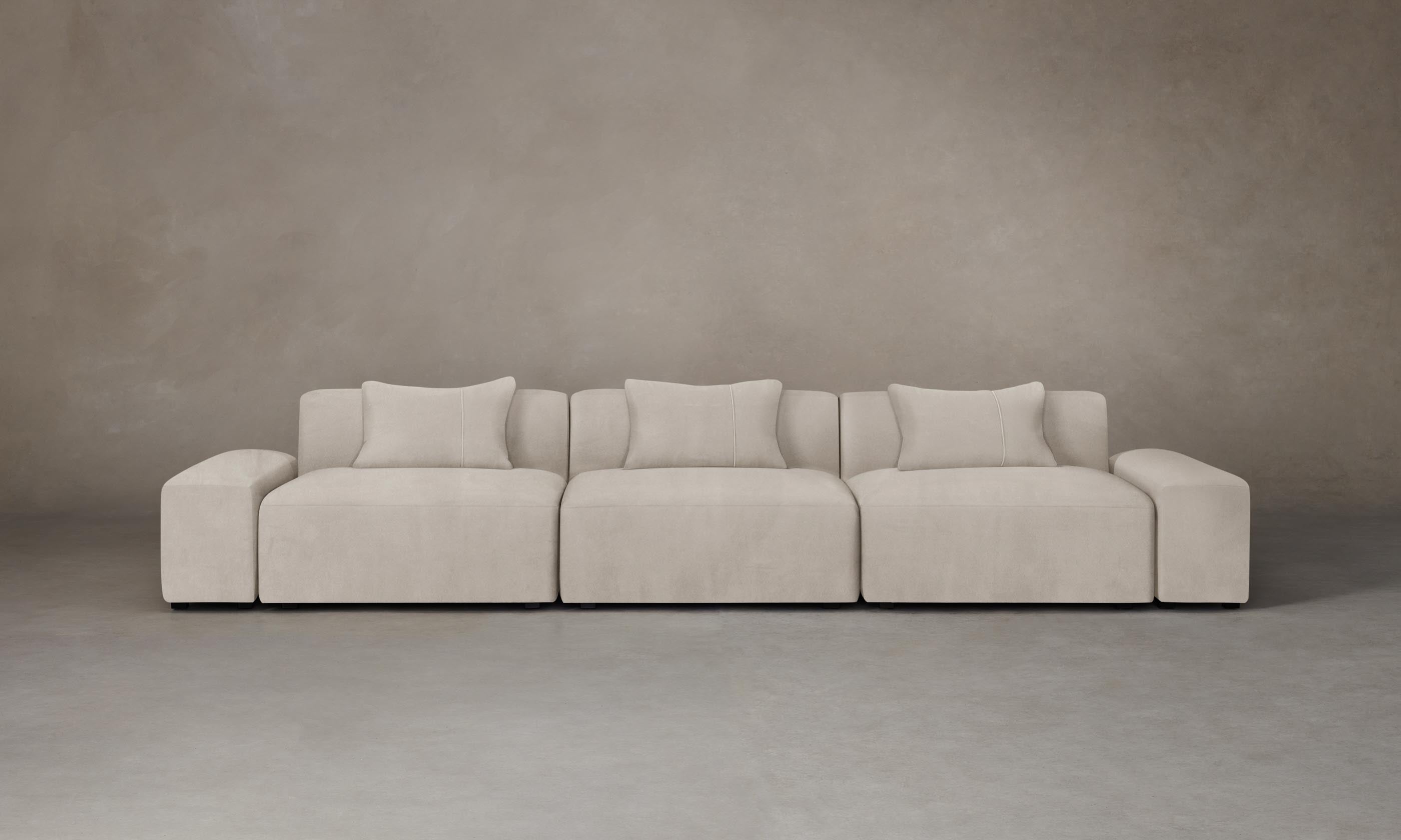 Breuer Modular Sofa - Premium Nubuck Leather Upholstery, Modern Sectional Couch for Living Room, Office or Lounge Area