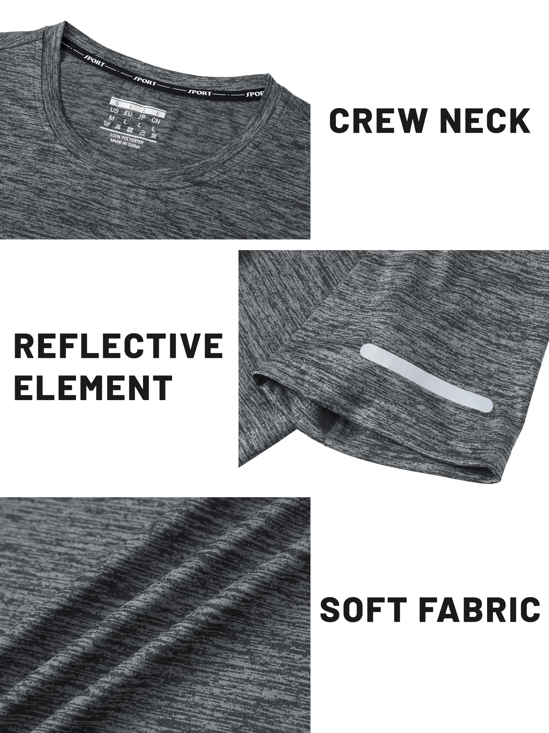TACVASEN Men's Workout T-Shirt - Short Sleeve Athletic Shirt, Moisture Wicking, Quick Dry, Breathable Gym & Running Tee - Perfect for Workouts, Jogging, and Outdoor Activities