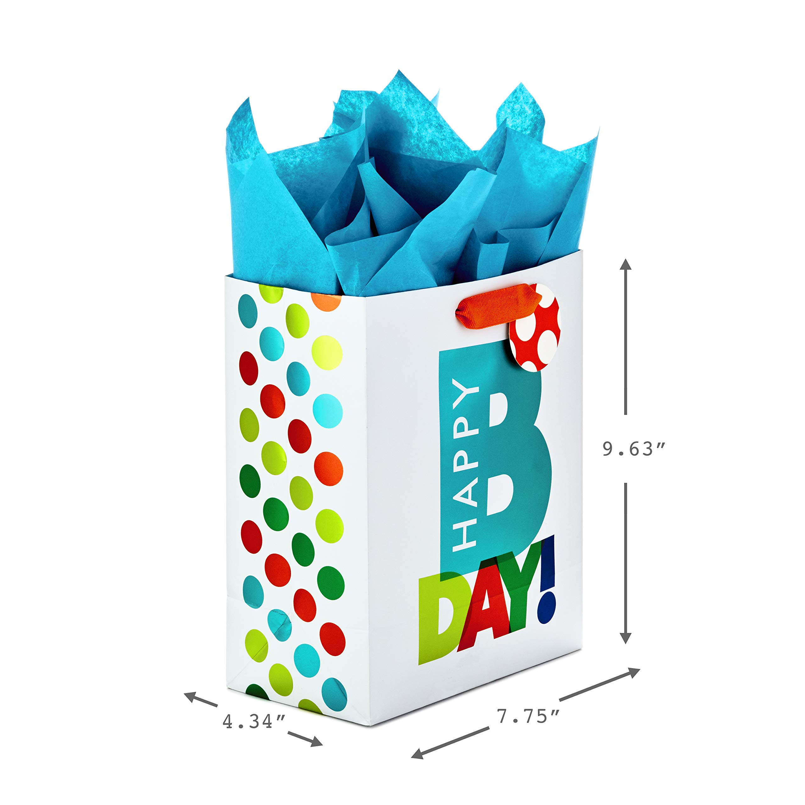 Hallmark 9-Inch Medium Birthday Gift Bags with Tissue Paper - Happy Birthday Party Favors, Celebration Decorations & Present Wrapping for Birthdays, Baby Showers, Anniversaries