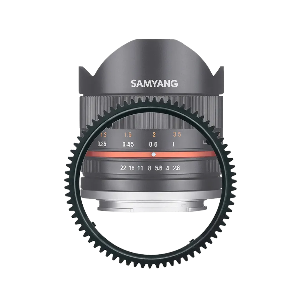 Rokinon Samyang 8mm F2.8 UMC Fisheye II Lens Focus Gear for Sony E Mount - Perfect for Vlogging, Real Estate & Action Photography