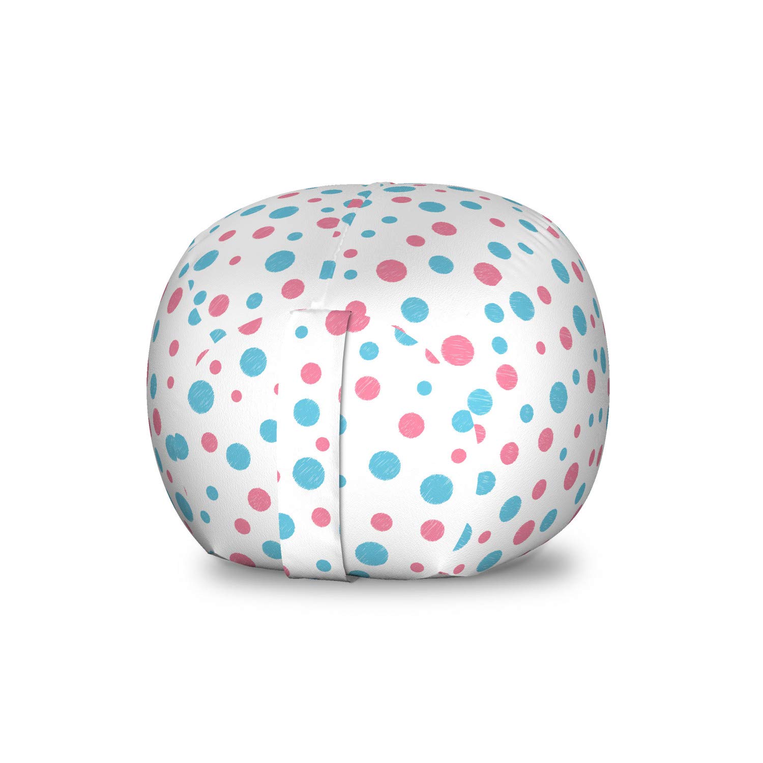 Ambesonne Blue and Pink Geometric Toy Storage Bag Chair - Washable Stuffed Animal Organizer with Irregular Round Spots Pattern, Small Size - Perfect for Kids' Room, Nursery, Playroom & Toy Organization