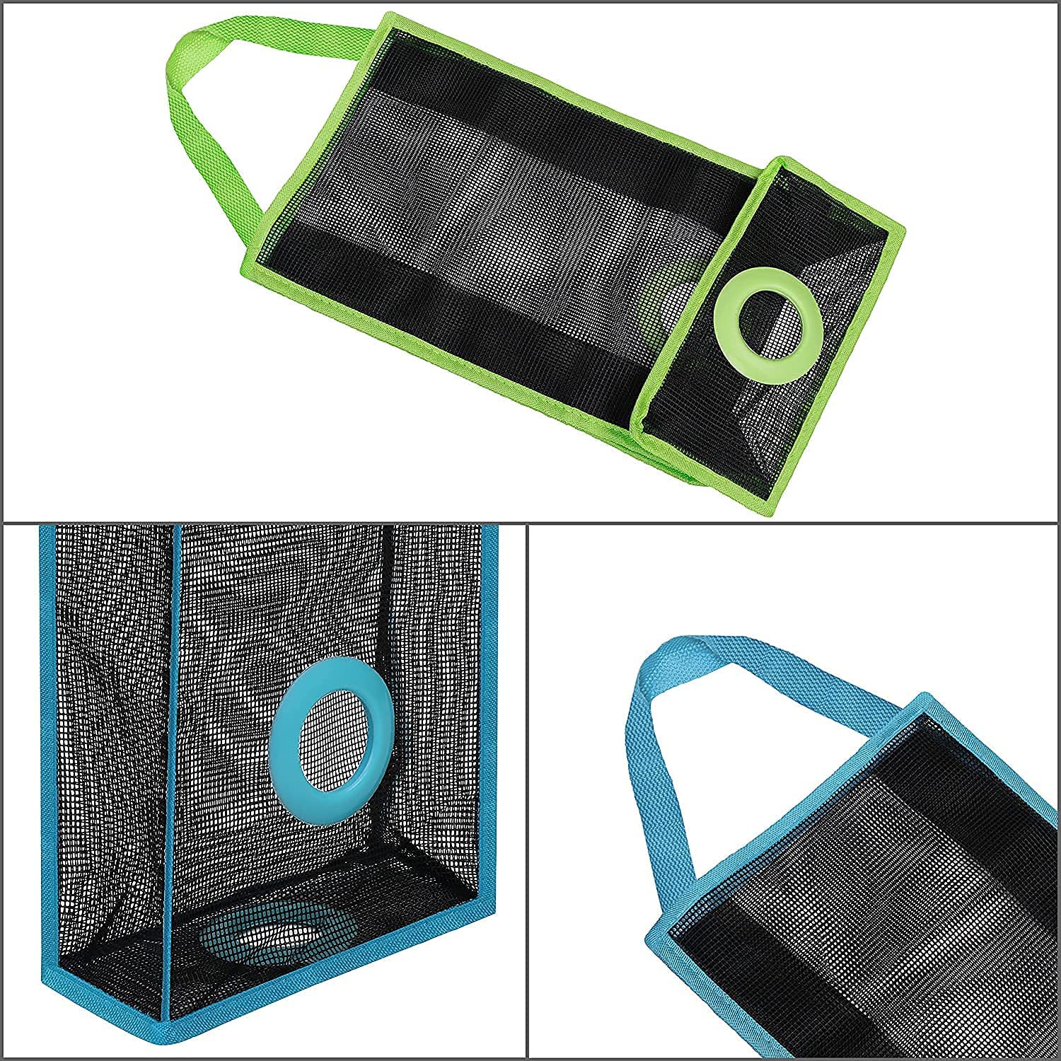 Breathable Wall Mounted Garbage Bags - Reusable Plastic Trash Storage for Kitchen, Bathroom & Garage - Multi Color Hanging Waste Bin Organizer (Pack of 1) - Perfect for Small Spaces & Recycling Stations