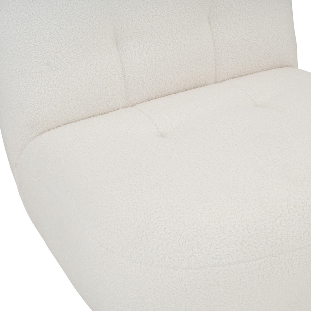 HELIA Boucle Lounge Chair in Off White - Modern Accent Chair for Living Room, Bedroom & Office - Cozy Upholstered Seating for Relaxing & Reading