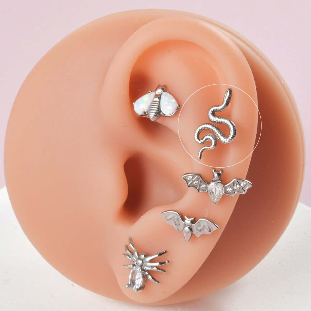 Bat & Spider Stud Earrings for Women | Gothic Halloween Jewelry | DL3011 | Perfect for Costume Parties & Gothic Fashion
