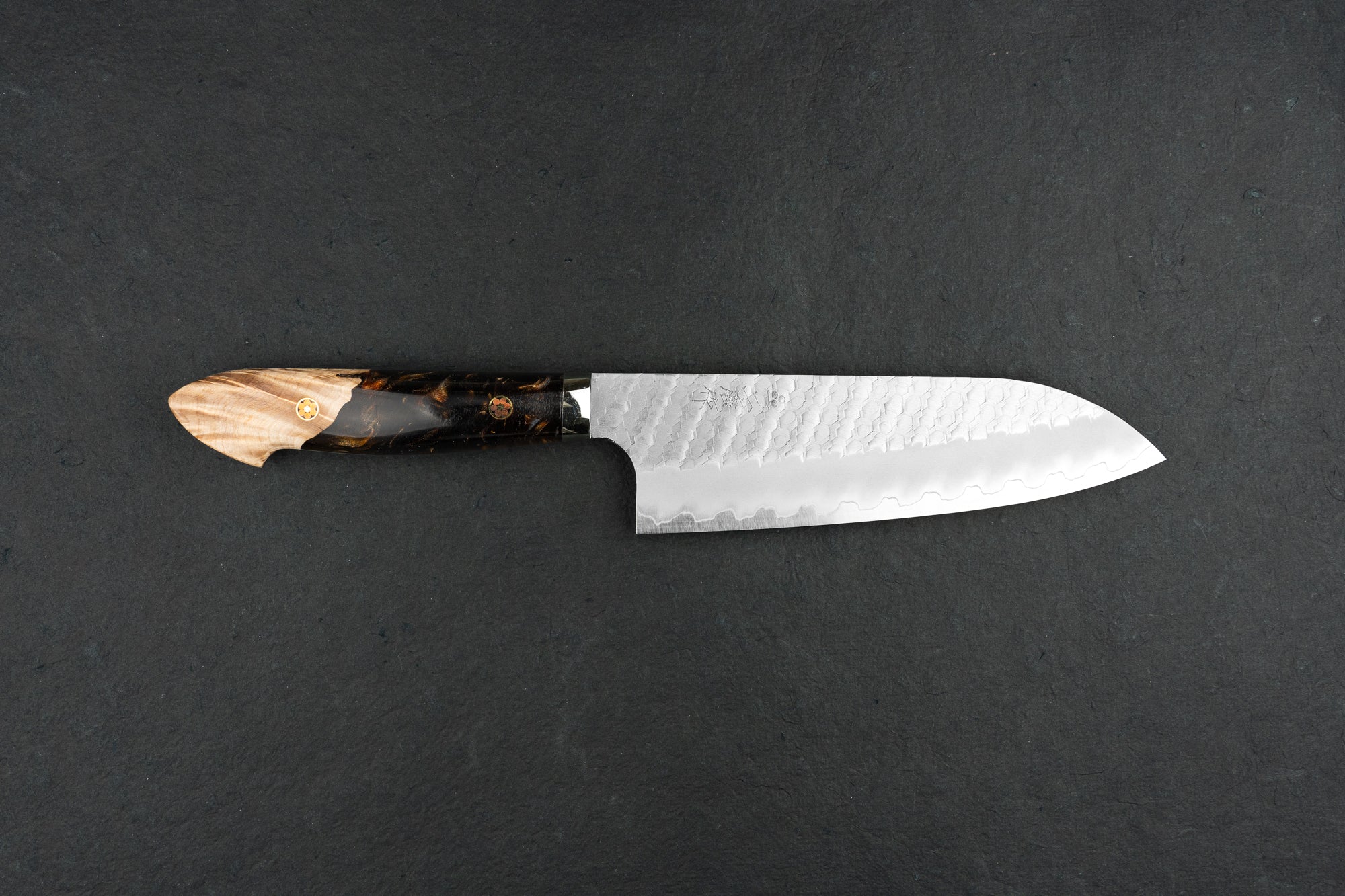 Nigara SG2 Migaki Tsuchime Western Santoku Knife 180mm - Premium Japanese Kitchen Knife for Slicing, Dicing & Chopping - Perfect for Home Chefs & Professional Kitchens