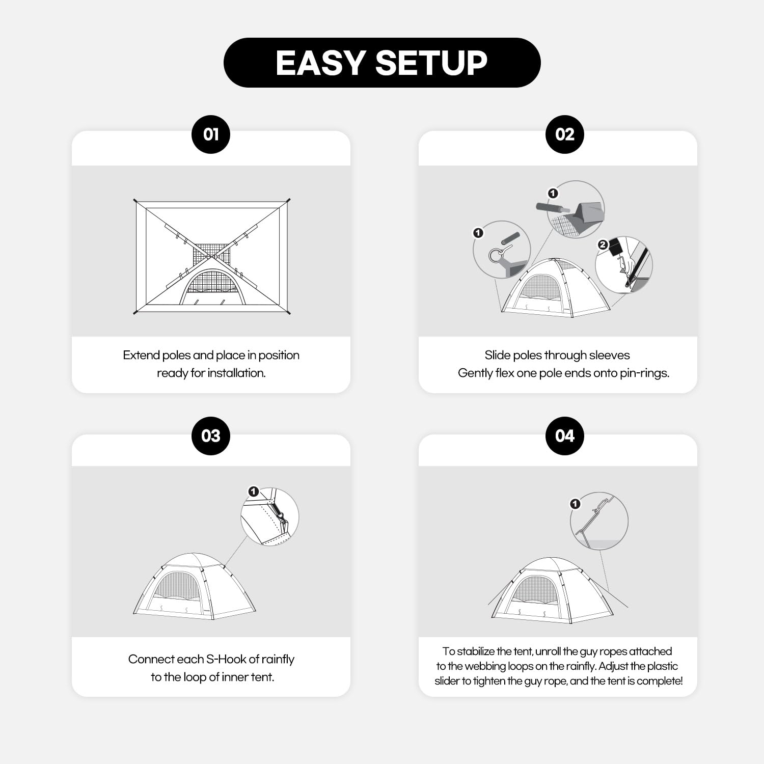 2/4/6 Person Lightweight Camping Tent - Easy Setup Portable Dome Tent for Outdoor Backpacking, Hiking & Family Adventures | Perfect for Camping Trips, Beach Outings & Music Festivals