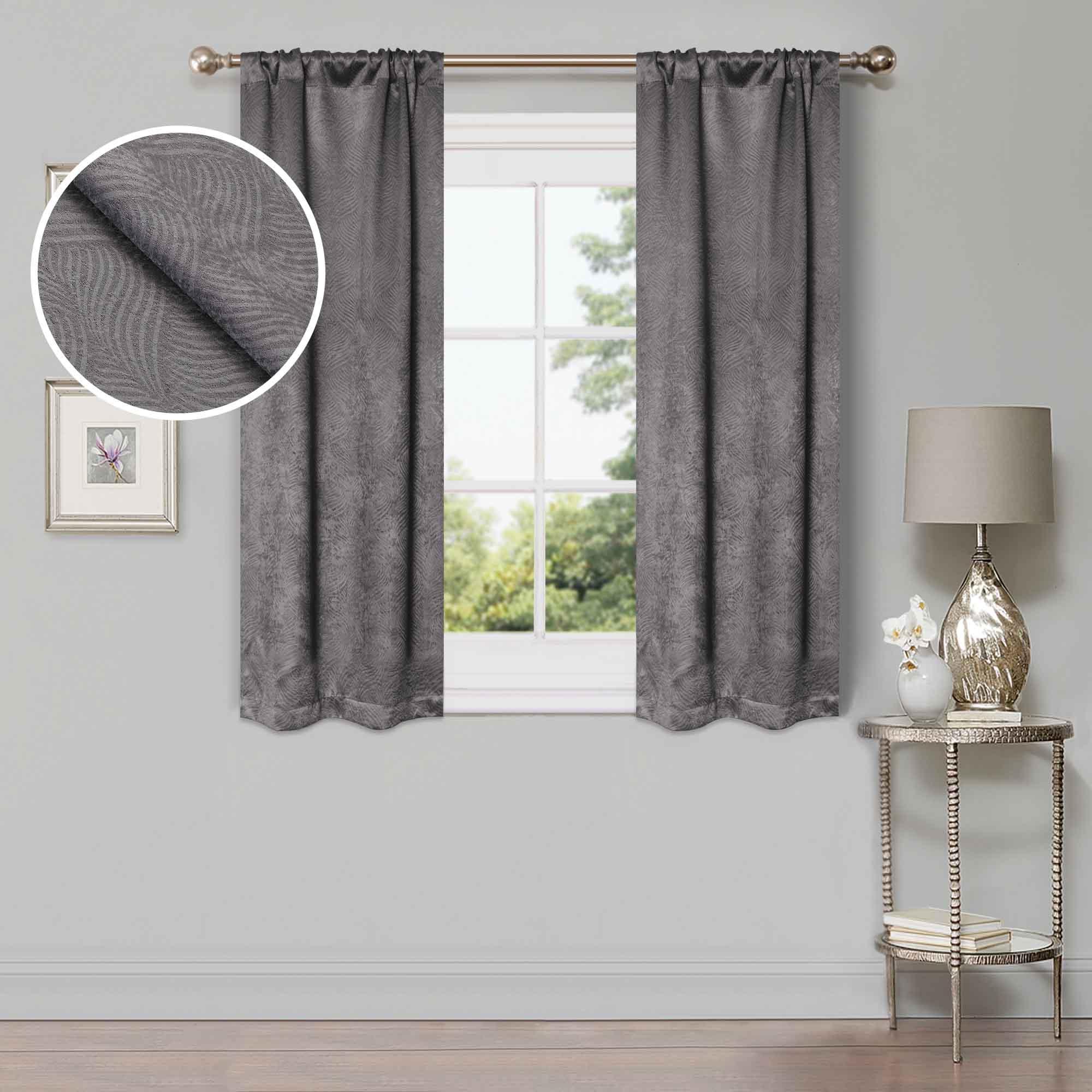 Waverly Thermal Blackout Grommet Curtain Panel Set - 26 Inch Width - Energy Efficient Room Darkening Window Treatment for Bedroom & Living Room