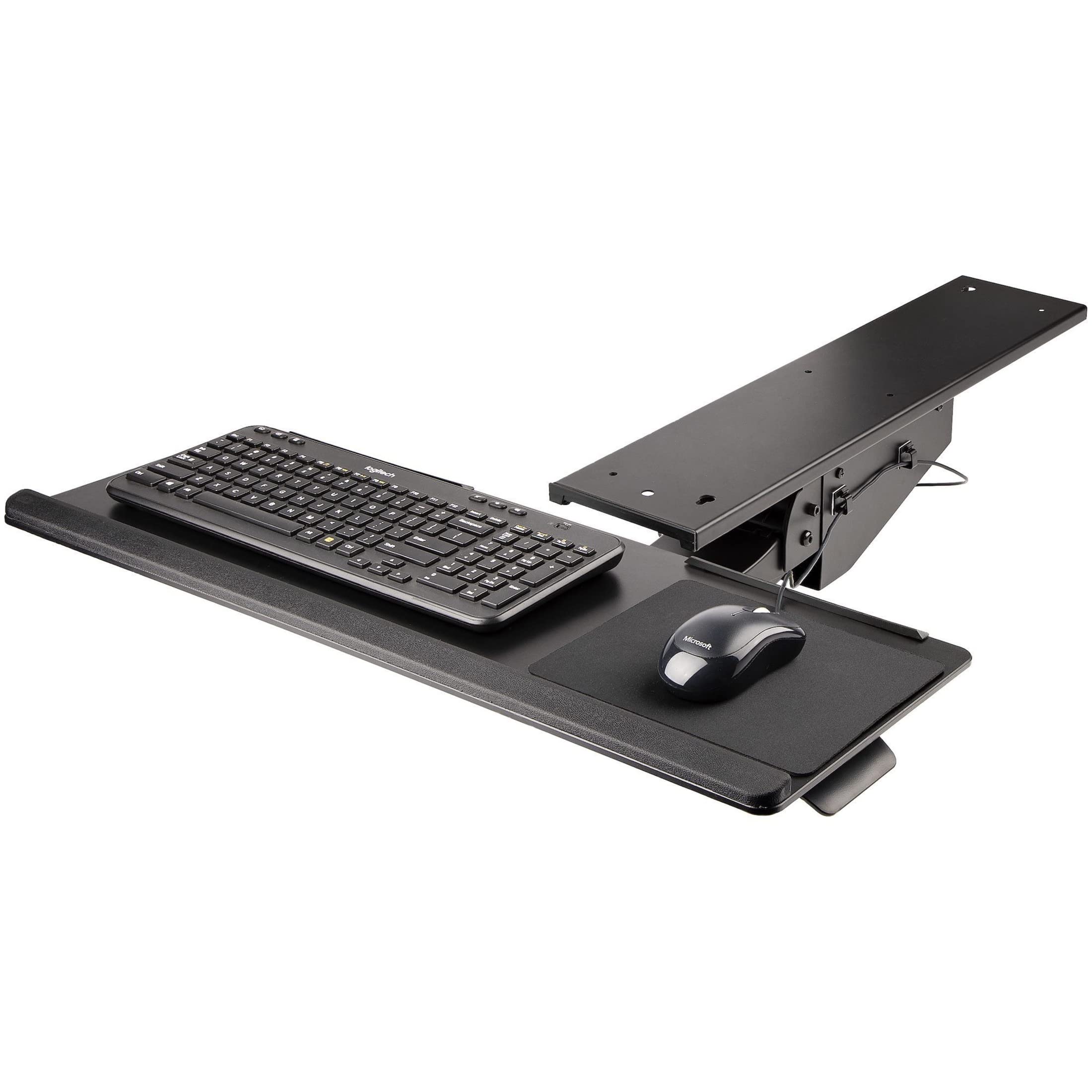 StarTech.com Under Desk Keyboard Tray - Full Motion & Height Adjustable Ergonomic Keyboard and Mouse Platform (10