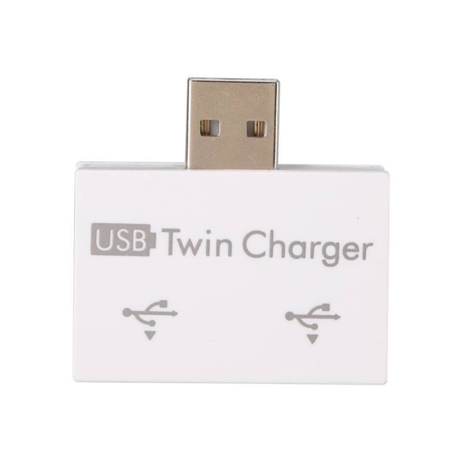 2-Port USB Hub Splitter - Mini USB Charging Adapter for Surface Pro, MacBook, Laptop, PC | Fast Data Transfer & Dual Charging | Perfect for Office, Travel & Home Use (White)