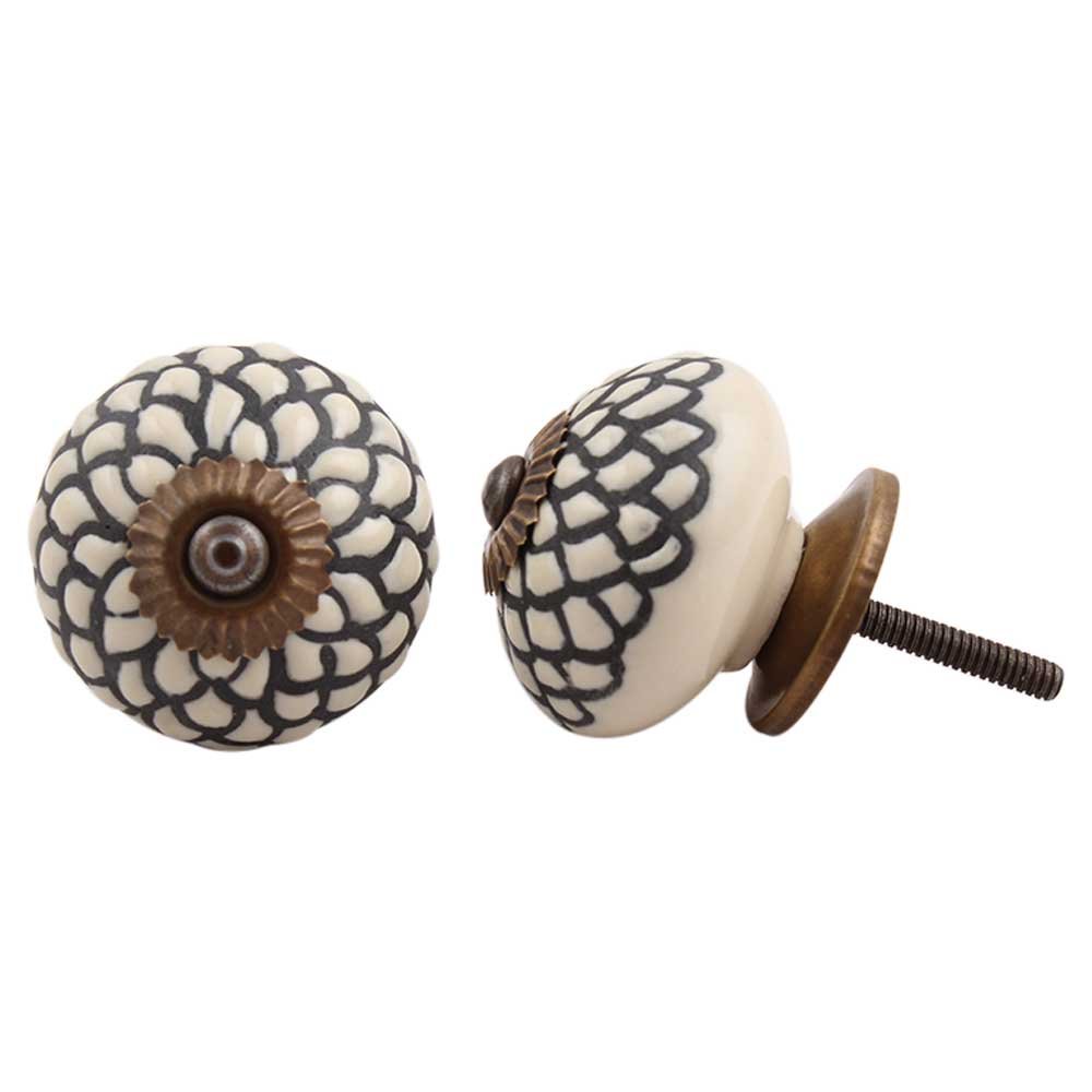 12-Piece Cream Ceramic Floral Drawer Knobs - Elegant Cabinet Hardware for Kitchen, Dresser & Kids Room Decor | Durable & Stylish Cabinet Pulls for Home Improvement & DIY Projects