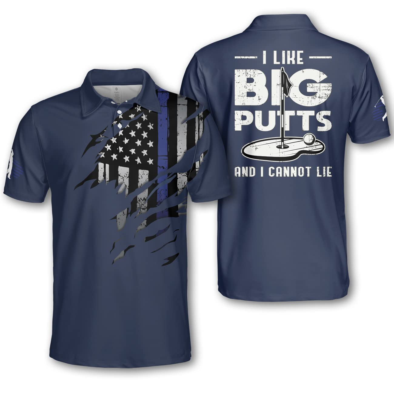 American Flag Polo Shirt for Men - Patriotic Dry Fit Golf Shirt | Breathable Moisture Wicking Performance Fabric | Perfect for Golf, BBQ, 4th of July & Patriotic Events