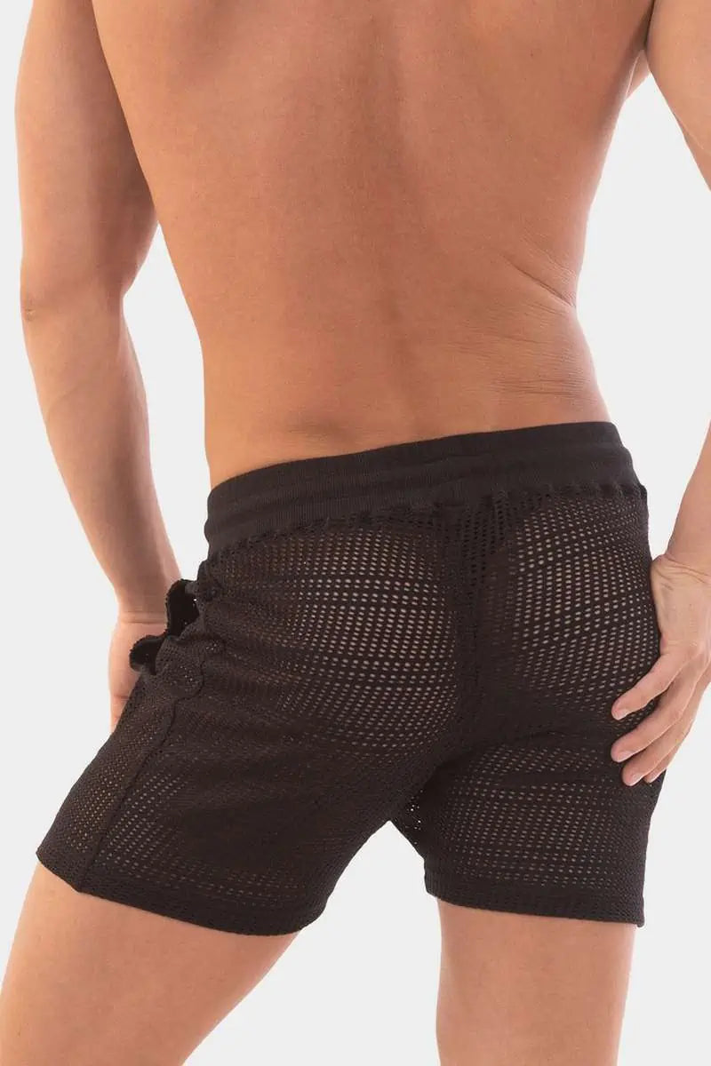 Buko 4 Black Crochet Shorts - Stylish Women's Barcode Berlin Shorts for Summer Outfits & Beach Wear