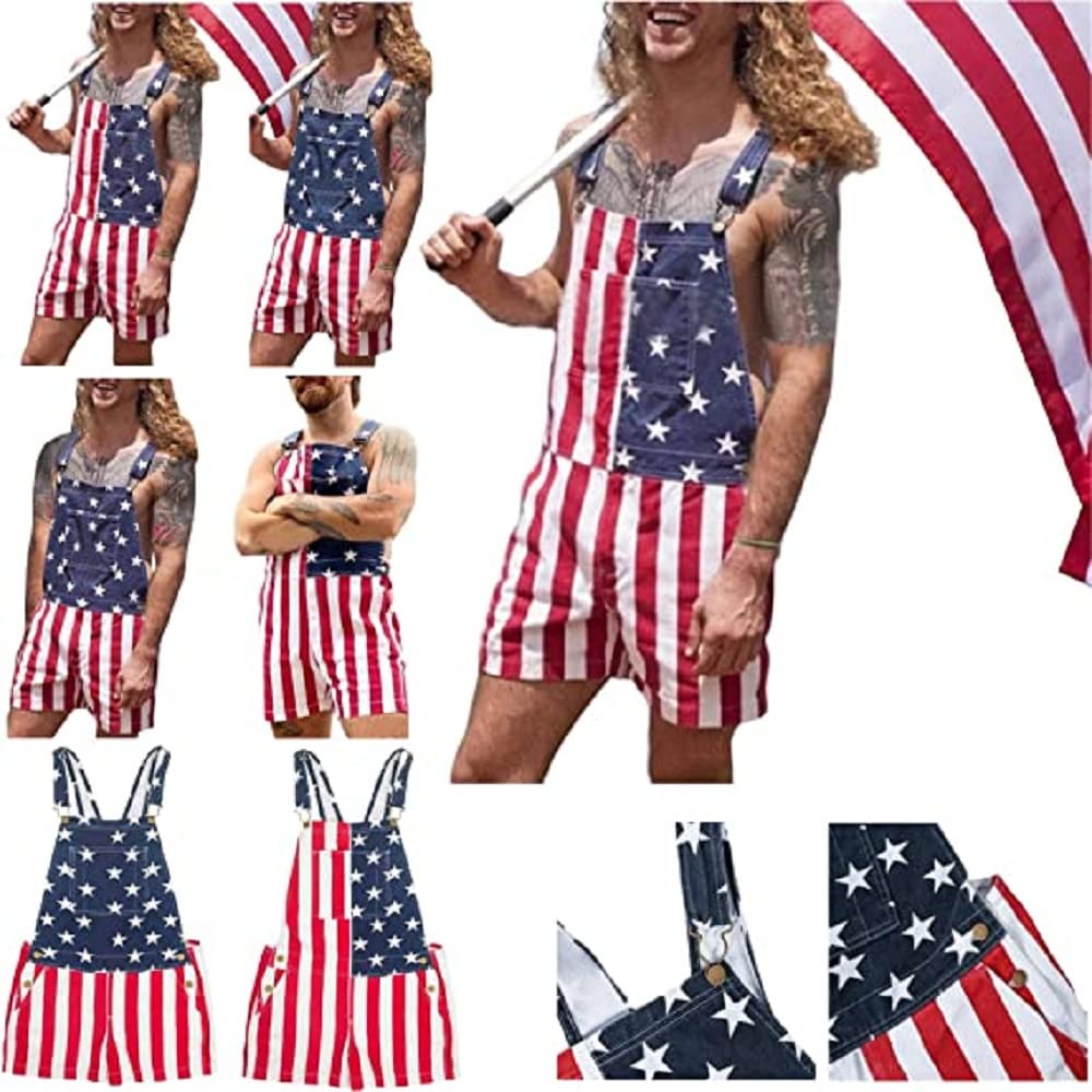 ZaYow Denim Print Couple Bib Overalls - Adjustable Strap Shorts Jumpsuit for Men & Women | Summer Casual Wear for Date Night, Music Festivals & Outdoor Adventures