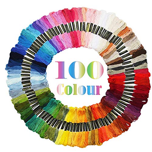 Rainbow Color Embroidery Floss for Cross Stitch & Friendship Bracelets - 55/105 Skeins Craft Thread Kit with Free Embroidery Needles - Perfect for DIY Projects, Scrapbooking & Handmade Gifts