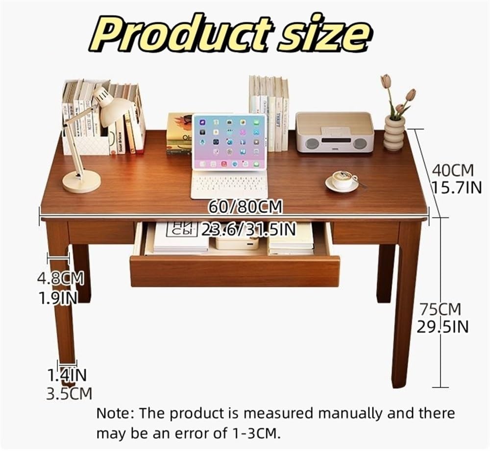 Modern Wooden Computer Desk and Chair Set - 60cm/23.6
