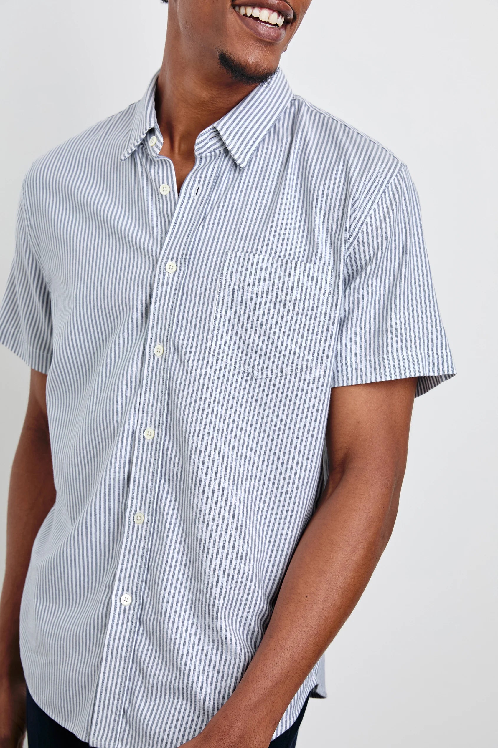 Kieren Blue & White Striped Shirt for Men | Casual Button Down Shirt | Perfect for Office, Date Night & Weekend Outings