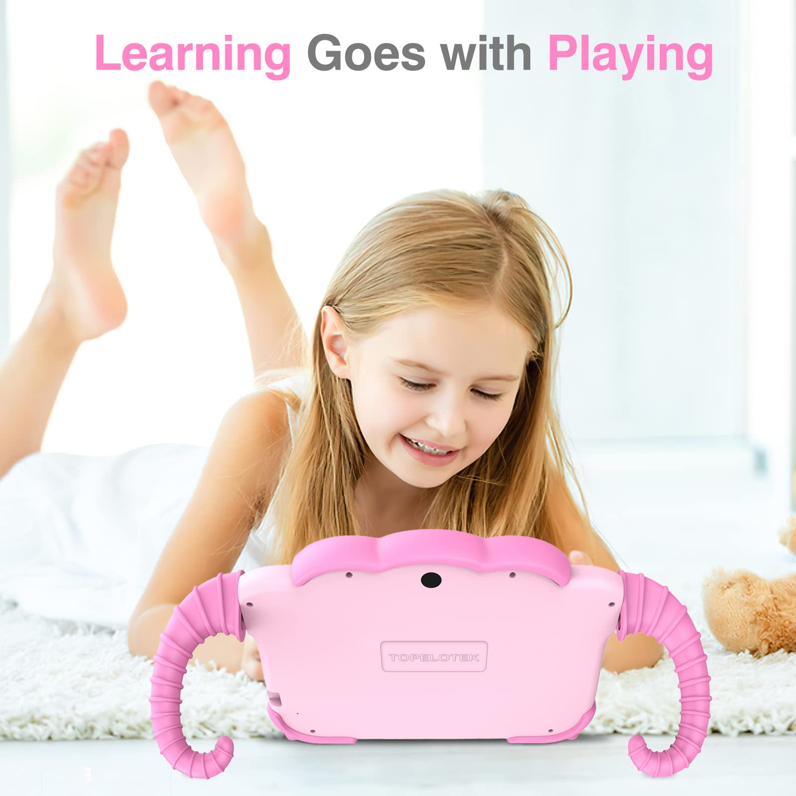 7IN Kids Tablet 32GB - Android Learning Tablet for Toddlers & Children with Educational Games, HD IPS Screen & Parental Controls - Perfect for Homeschooling & Early Learning (Pink)
