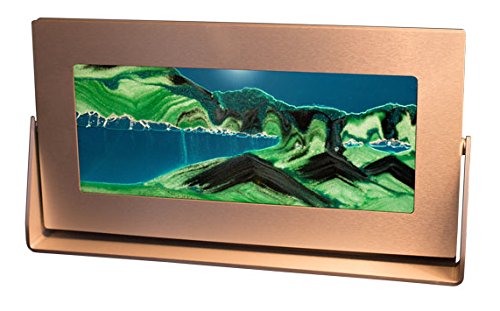 Moving Sand Pictures - Md62 Medium Silver Frame (Summer Turquoise) | Unique 3D Sand Art Gift for Men & Women | Perfect for Home Decor, Office Desk & Relaxation Therapy