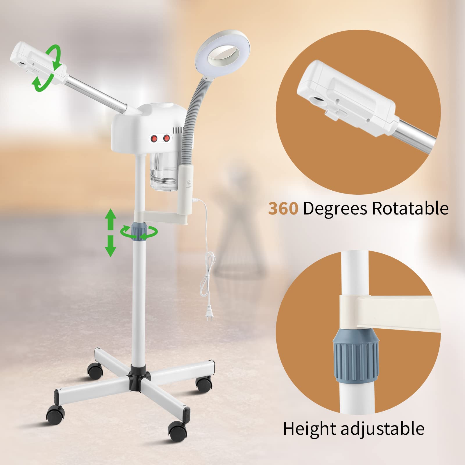 BELANITAS Professional 2-in-1 Facial Steamer with Magnifying Lamp | Home Spa & Esthetician Quality Facial Steamer for Deep Cleansing & Skin Care | Perfect for At-Home Beauty Treatments & Salon Professionals